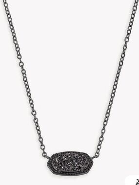 Kendra Scott Elisa Pendant Necklace Black Drusy